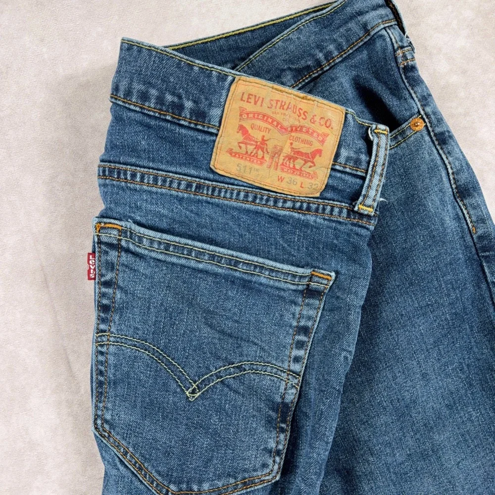 Levi's 511 Slim Fit Blue Denim Jeans 36x32 Mens‎ Classic Casual Stretch Pants